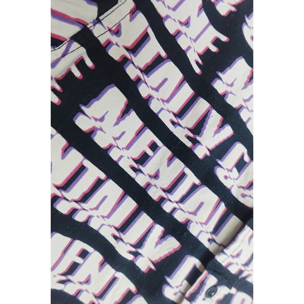 Eighty Eight "Mentally Gone" Allover Print Button Up Shirt Size M - Picture 2 of 6
